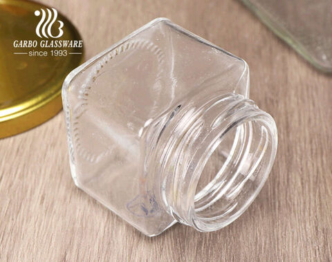 80ml 130ml 200ml 500ml 750ml glass jam and jelly jars with golden tin plate screw lid