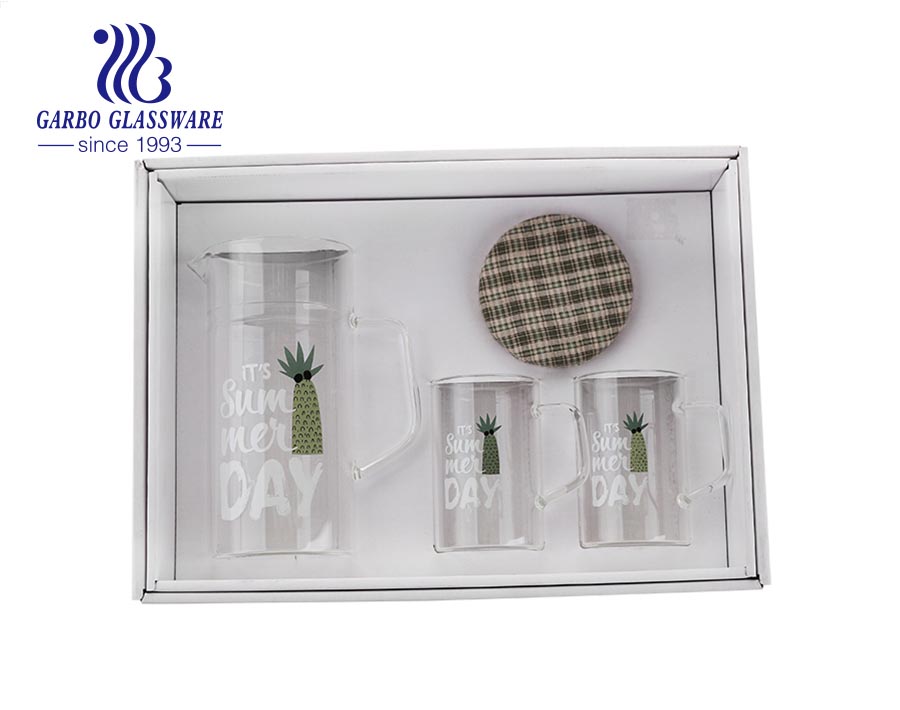 10 PCS coffret cadeau personnalisé autocollant fleur tasse à thé en verre turc avec ensemble de soucoupe en céramique