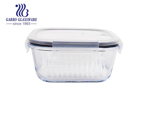Conteneurs écologiques de stockage de nourriture en verre avec des conteneurs de préparation de repas de couvercles en PP sans BPA
