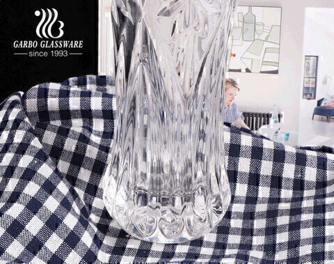 Suporte de vidro em forma de flor de cristal transparente com melhor classificação para uso em casamento