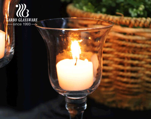 Bougeoir votif haut de gamme en verre transparent pour décoration de table de mariage