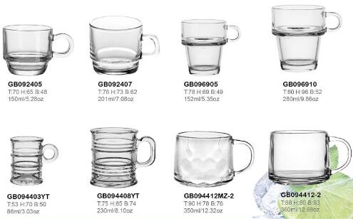 Garbo Glassware hot selling glass mugs with special shape 