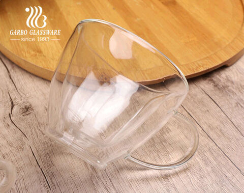 Heart Shape Borosilicate Double Wall Glass Cup for Coffee