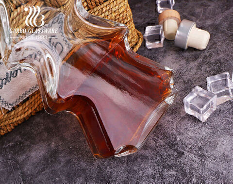 Long shape clear whiskey decanters special unique Christmas tree shape whisky bottles