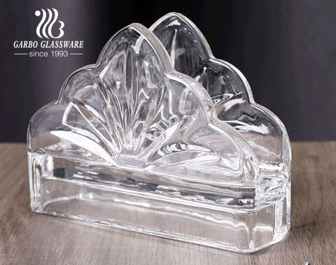 Luxury decorative vintage glass napkin holder for hotel restaurant service