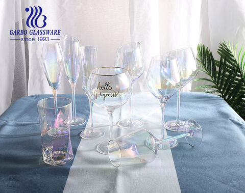 Làm thủ công Shining Rainbow Color Champagne Glass Flutes Flutes Goblet