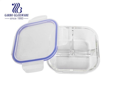 Heiße Verkäufe hohes Borosilikatglas Lebensmittelbehälter-Lunchbox mit Plastikdeckel