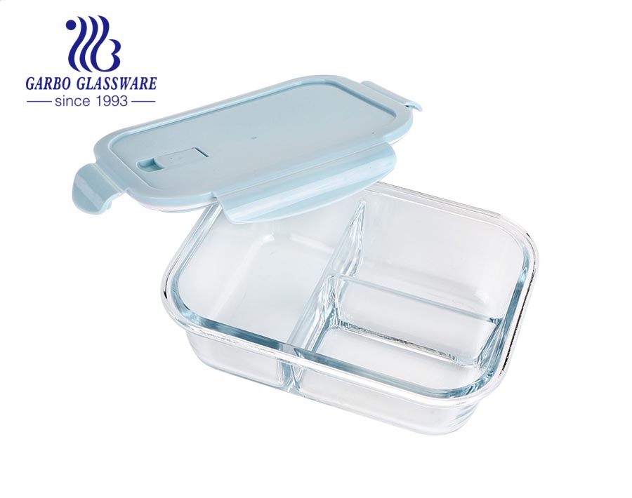 Heiße Verkäufe hohes Borosilikatglas Lebensmittelbehälter-Lunchbox mit Plastikdeckel