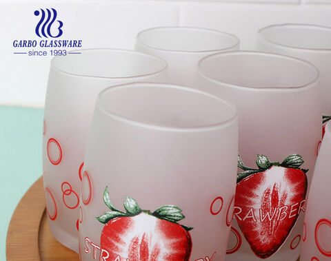 7pcs frosted and decals glass drinking set for water juice with high quality 