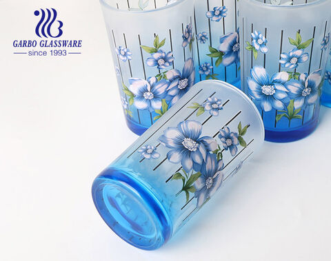 7pcs ensemble de boisson en verre de fleur de couleur pourpre pour la maison en utilisant de haute qualité