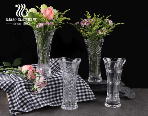 Simple fashion Waist-shaped glass vase clear transparent flower holder  