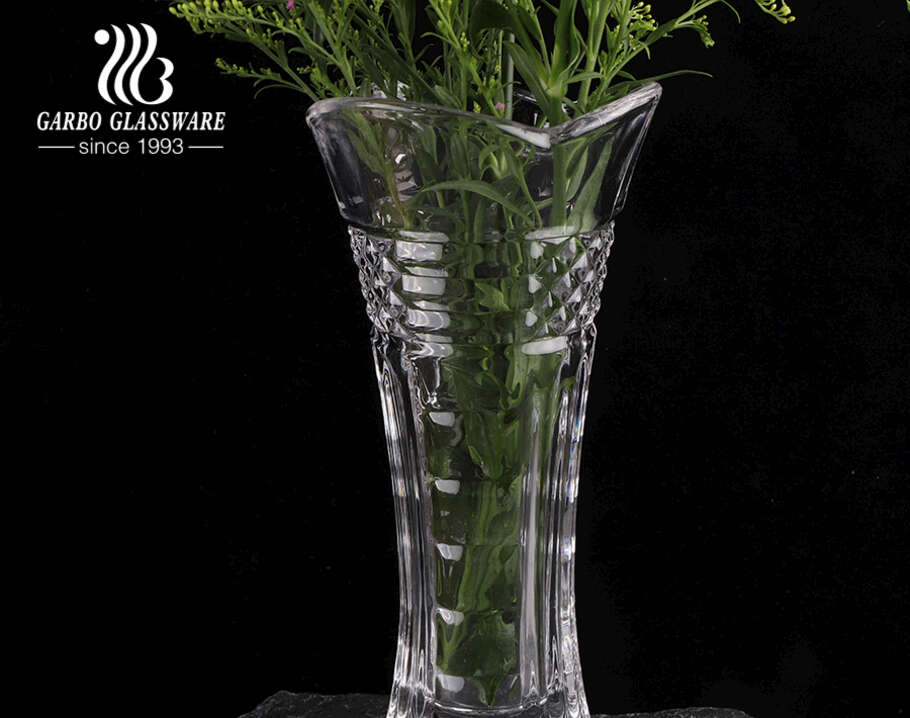 Simple fashion Waist-shaped glass vase clear transparent flower holder  