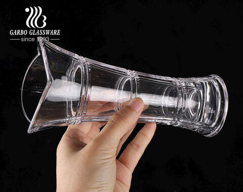 Vase en verre en forme de taille de mode simple porte-fleurs transparent transparent