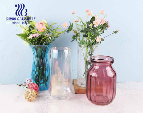 Fashion future series five star glass vase flora holder rainbow color home decoration glasses 