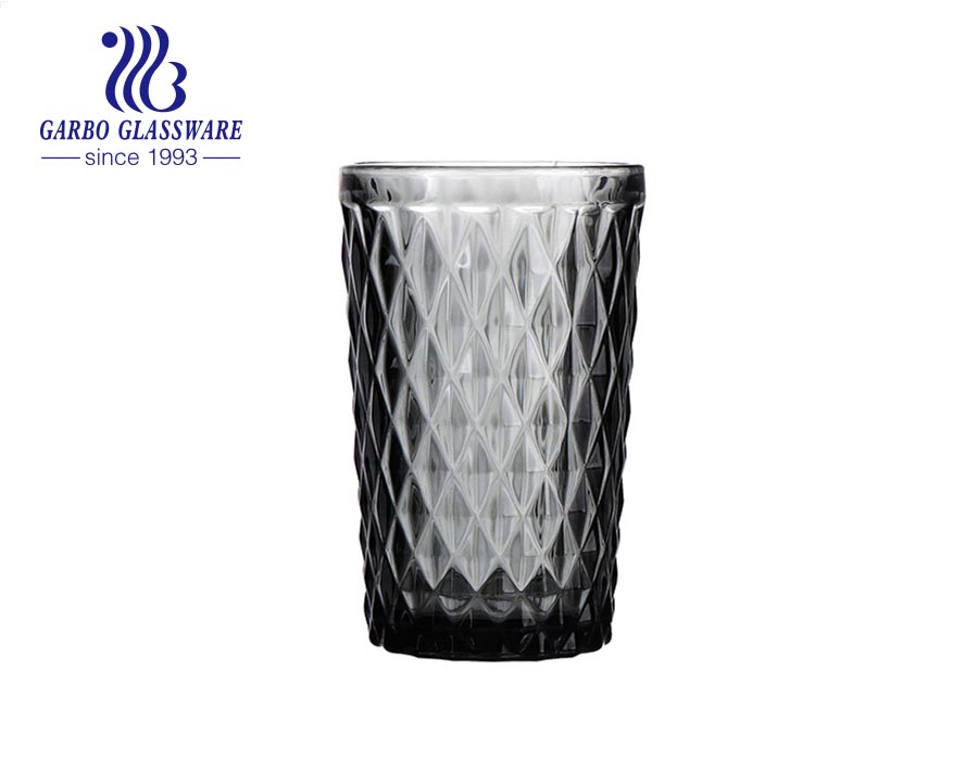 Vasos de vidrio de color sólido negro de alta calidad de 350 ml para  fabricantes de agua potable