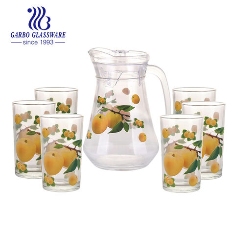 Hammer Design Hot Selling Stock 5 PCS Glass Cold Water Pitcher Set 