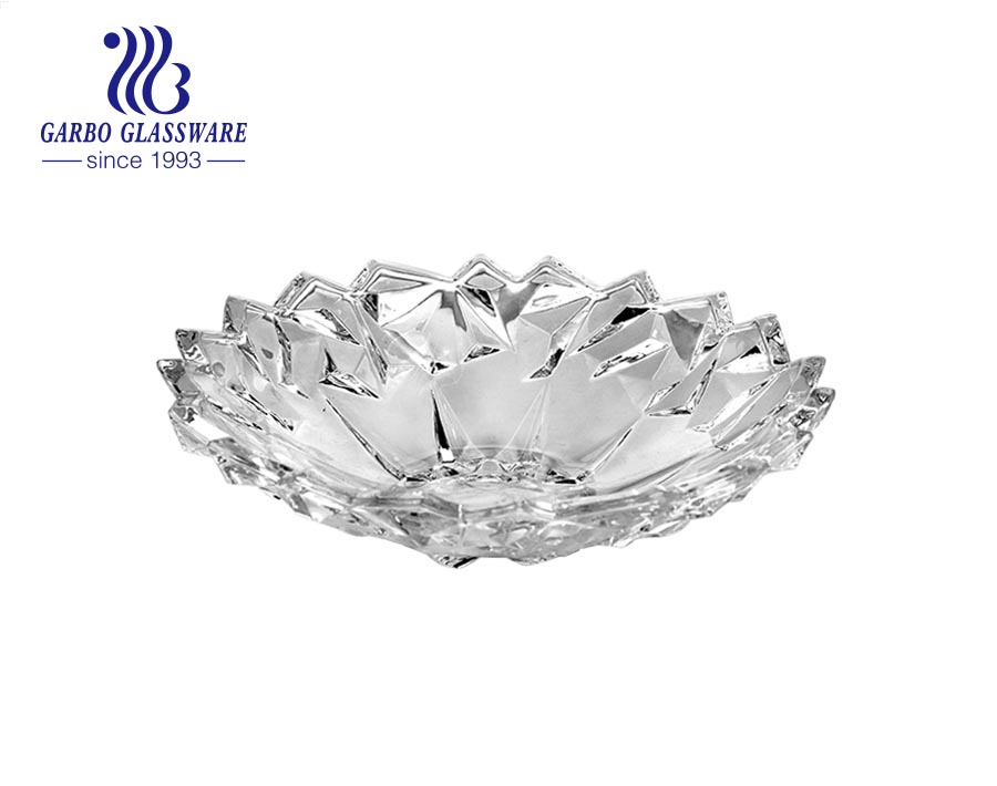 Cristalería de cristal de la placa de la fruta seca de cristal de la placa de la fruta del postre de la decoración barata del fabricante