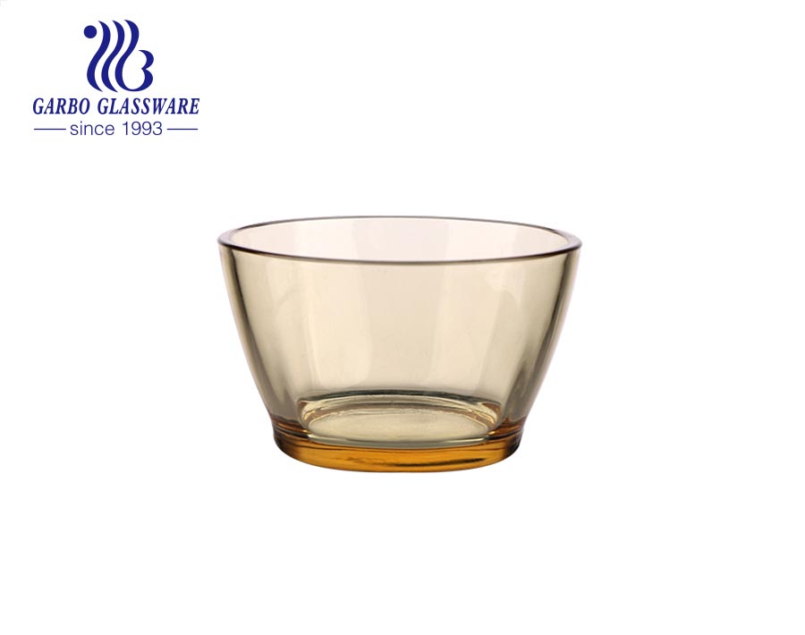 12oz high quality glass bowls for home restaurant using amber solid color 