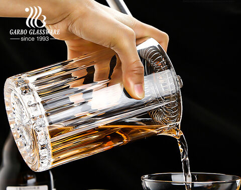 720 ml Whisky Decanter with H Shape Engraved Design for Scotch Cognacg Cocktail Margarita Martini Gift Box