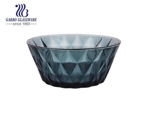 2L nouveaux bols en verre design couleur unie bleu pour restaurant à domicile utilisant de la vaisselle