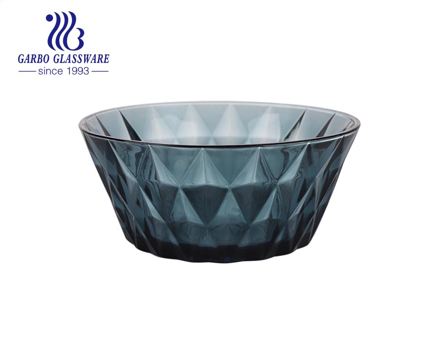 2L nouveaux bols en verre design couleur unie bleu pour restaurant à domicile utilisant de la vaisselle