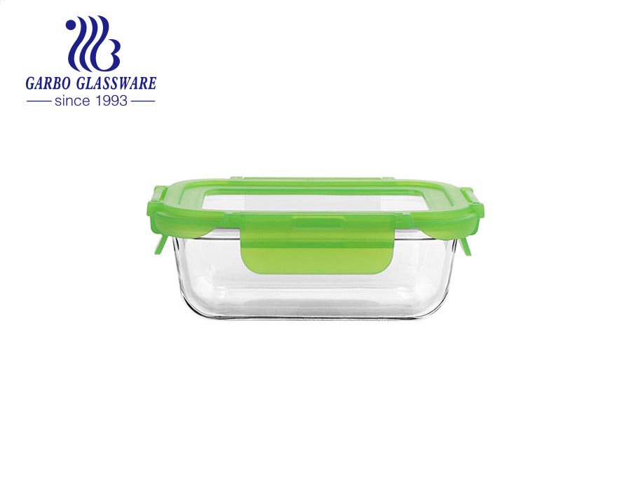 1L heat resistant microwavable food containers with divider glass container