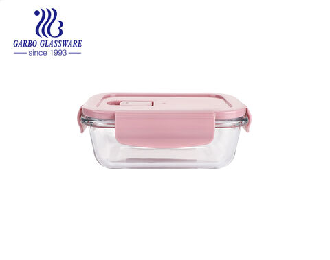 1L heat resistant microwavable food containers with divider glass container