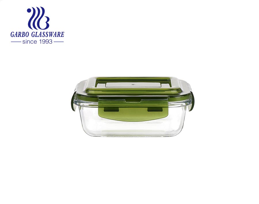 حاويات طعام سعة 1 لتر مقاومة للحرارة في الميكروويف مع وعاء زجاجي مقسم