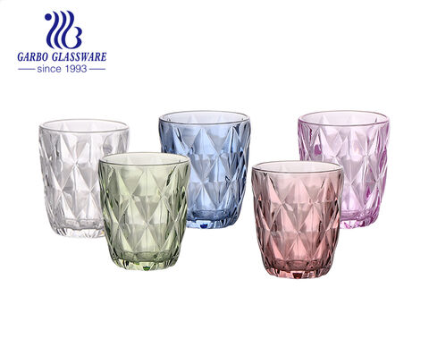 Tasse en verre gravé de 8 ml de taille moyenne de 9 à 240 onces avec des couleurs pulvérisées personnalisées