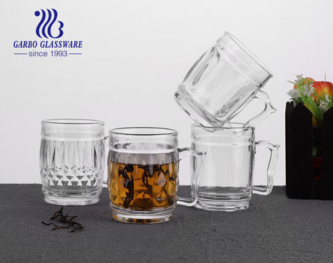 New designs glass cups unique shape glass tea mugs 170ml water glasses