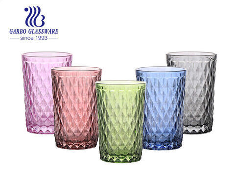 12oz high quality ion plating glass tumblers for water juice tea drinking 