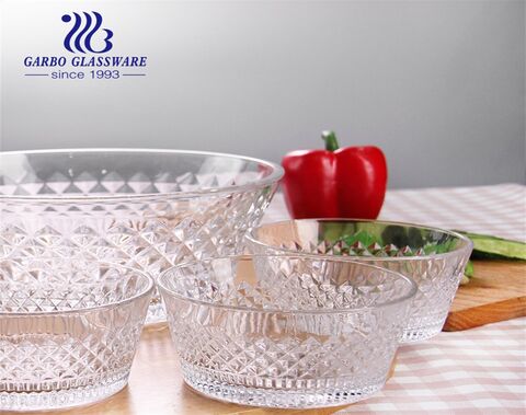 Factory Low Price Large Salad Bowl Mixing Size Clear Glass Fruit Bowl Trifle Bowl and Dessert Bowl