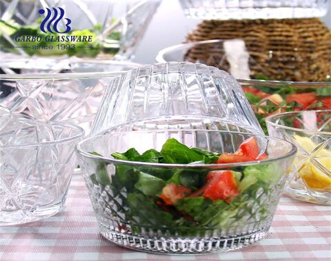 Factory Low Price Large Salad Bowl Mixing Size Clear Glass Fruit Bowl Trifle Bowl and Dessert Bowl
