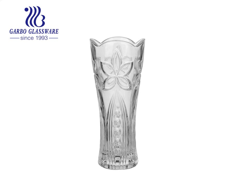 235mm hauteur China Factory Clear porte-vase en verre transparent parti hôtel utiliser élégant et mode porte-fleurs en verre porte-collection