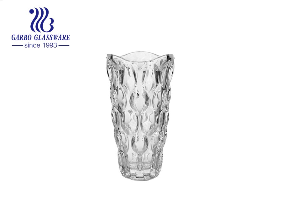 235mm hauteur China Factory Clear porte-vase en verre transparent parti hôtel utiliser élégant et mode porte-fleurs en verre porte-collection