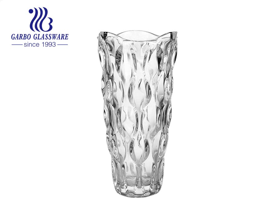 235 mm de altura China Factory Suporte para vasos de vidro transparente para festas em hotel para uso elegante e moderno em vidro para flores com suporte para coleção de flores