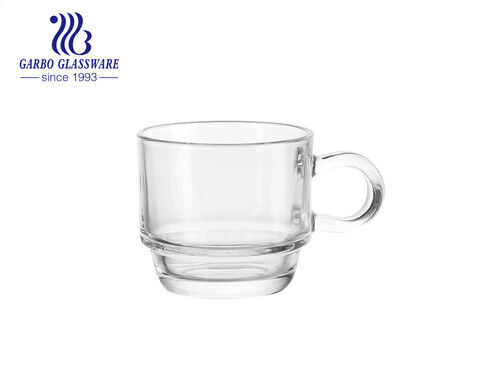 145 مللي أكواب زجاجية شفافة صغيرة قابلة للتكديس قدح شاي وقهوة زجاجي