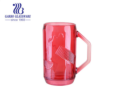 1000ml Big beer glass cup with handles cutomized spray colors beer glass mug unique beer stein 