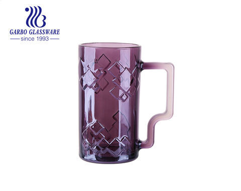 400ml elegent beer glass with unique handle nice design beer stein with customized colors