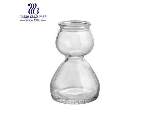 China factory clear gourd-shaped  cheap  glass storage bottle water drinking cup glass vase  storage holder 