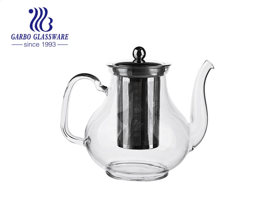 Teiera grande in vetro trasparente da 1100ml con infusore teiere in vetro borosilicato pyrex