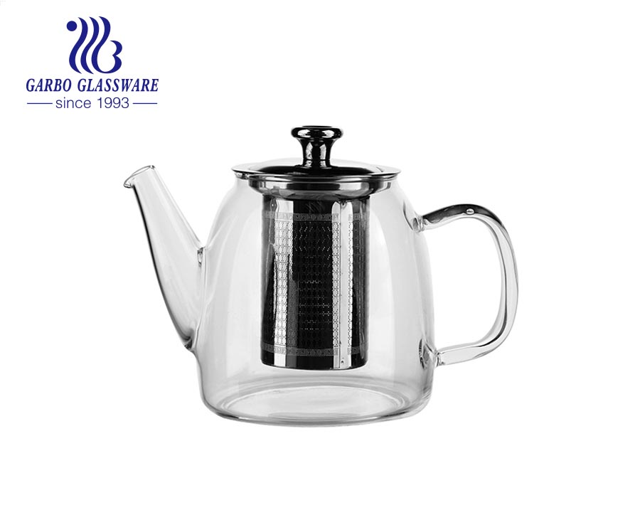 Teiera grande in vetro trasparente da 1100ml con infusore teiere in vetro borosilicato pyrex