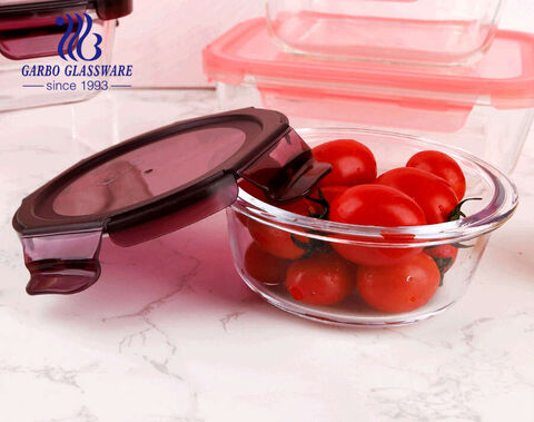 320ml New fashion food storage glass lid lunch box food container with silicon sleeve