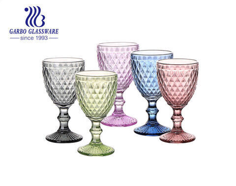 300ml high quality spray color glass goblets for wine drinking tableware glassware 