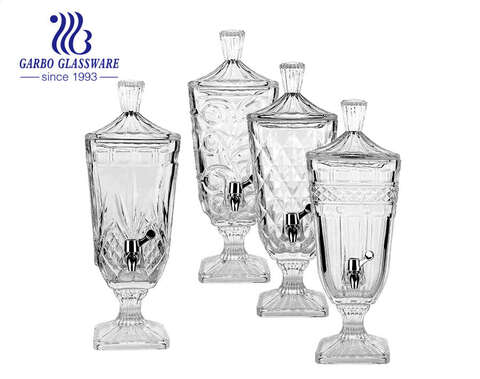 ジュースを飲む食器ガラス製品用の2L高品質透明ガラスディスペンサー