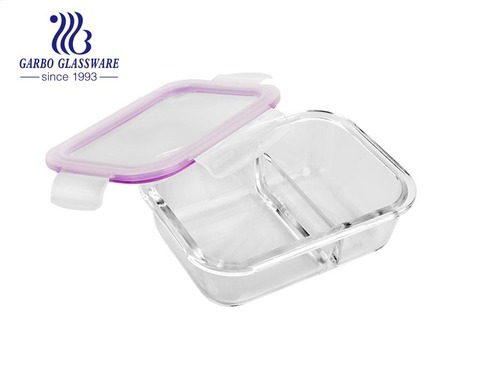 Sac de boîte à lunch écologique pour femmes au micro-ondes Sac en verre rectangulaire en silicone Emballage alimentaire Préparation de repas Bento Boîte à lunch Conteneur de nourriture