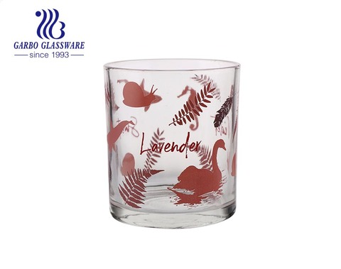 wholesale lanternes de couleur rose avec flamants roses et pots de bougies bougeoir en verre cylindrique pour mariage