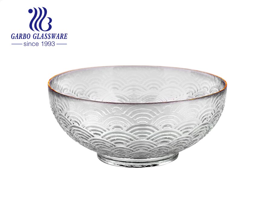 Handmade high-quality gift golden rim bloom flower shape design glass bowl for candy dessert
