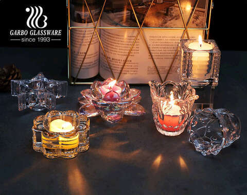 Set Di 2 Portacandele Votivi In Vetro Trasparente A Coste - 5,1 Cm, Per Tea Light E LED