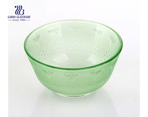 Großhandel transparent 4.5 '' maschinell hergestelltes Sprühen kundenspezifische grün gefärbte Glas-Eiscreme-Dessertschüssel